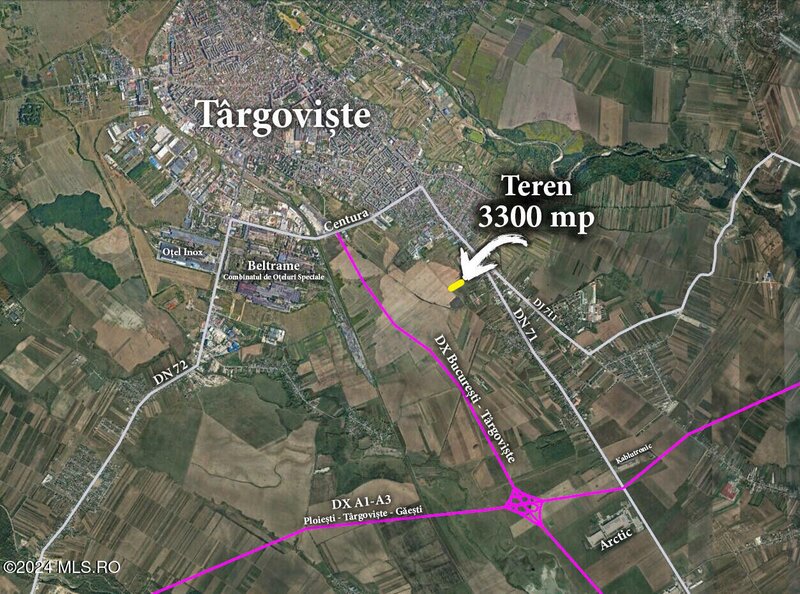 Targoviste, teren 3300 mp la 2 km de Dambovita Mall si Stadion.